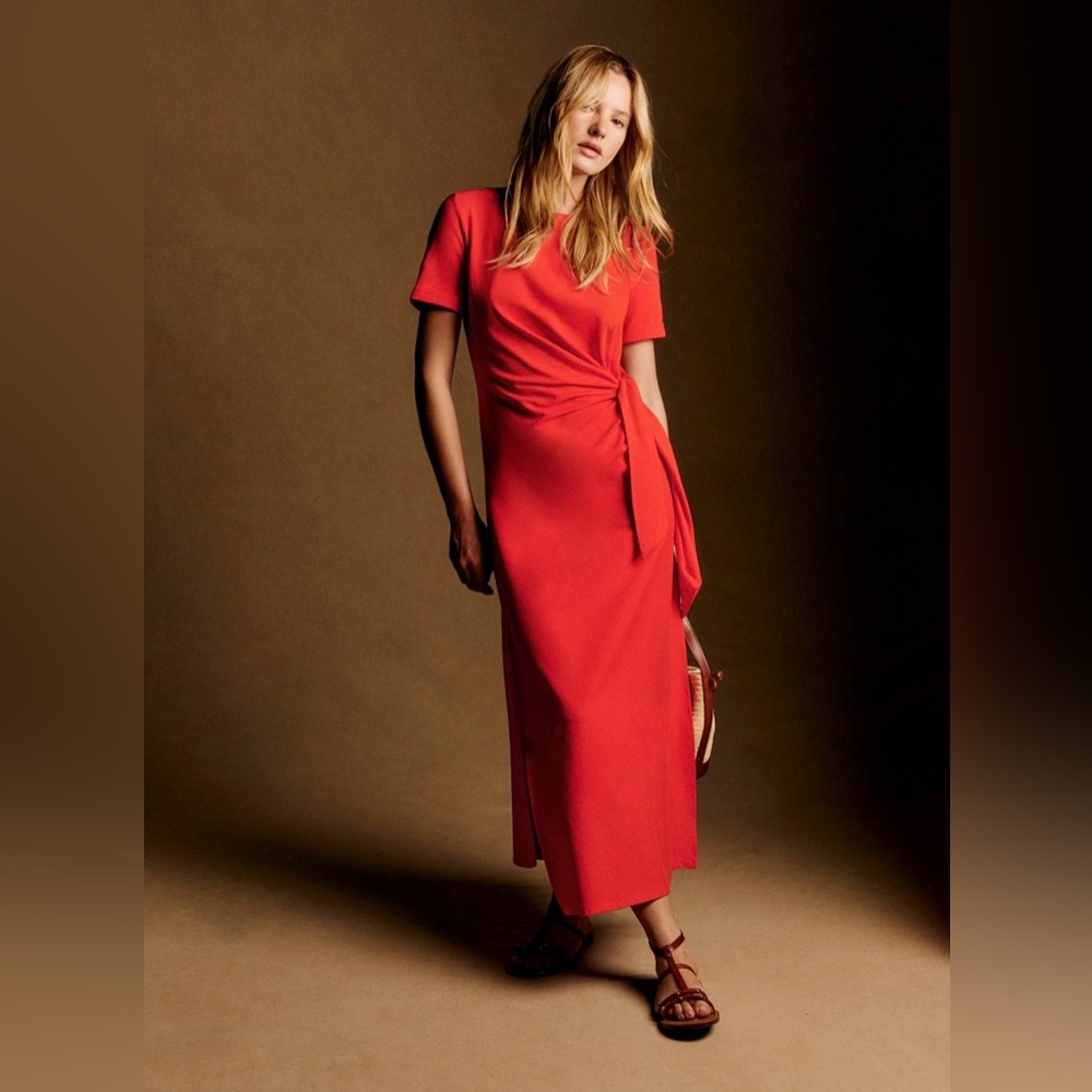 Sezane Pippa Dress - Coral Red Size Small